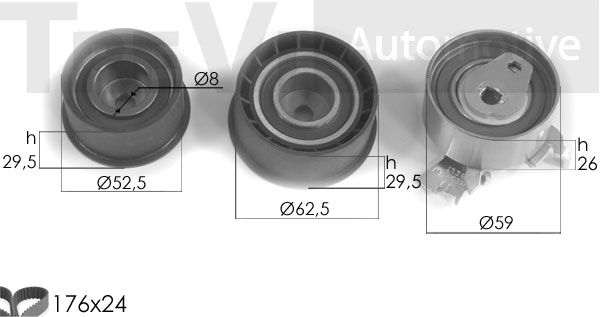 TREVI AUTOMOTIVE Hammasrihma komplekt KD1073